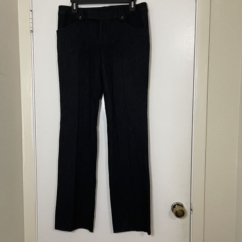 Rag & Bone herringbone knit wool black straight leg pants size US 30